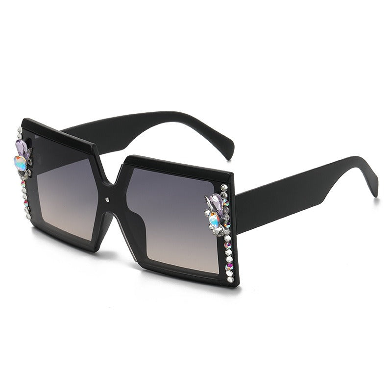 Big Frame Diamond Sunglasses Trend Crystal Diamond Sunglasses Outdoor Sun Protection