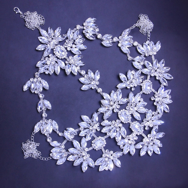 Miallo Fashion Rhineston Flower Face Mask for Women Accessories Prom Trendy Hyperbole Masquerade Party Luxury Jewelry Gift